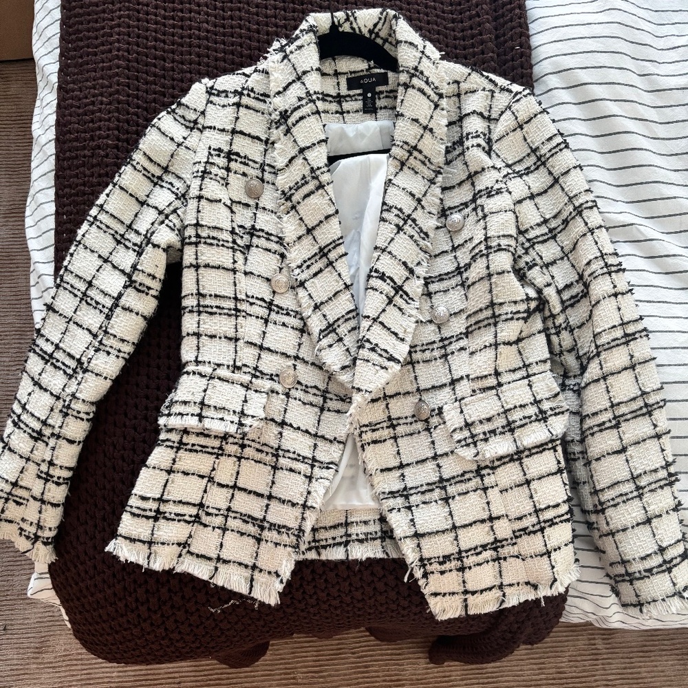 Aqua tweed blazer
